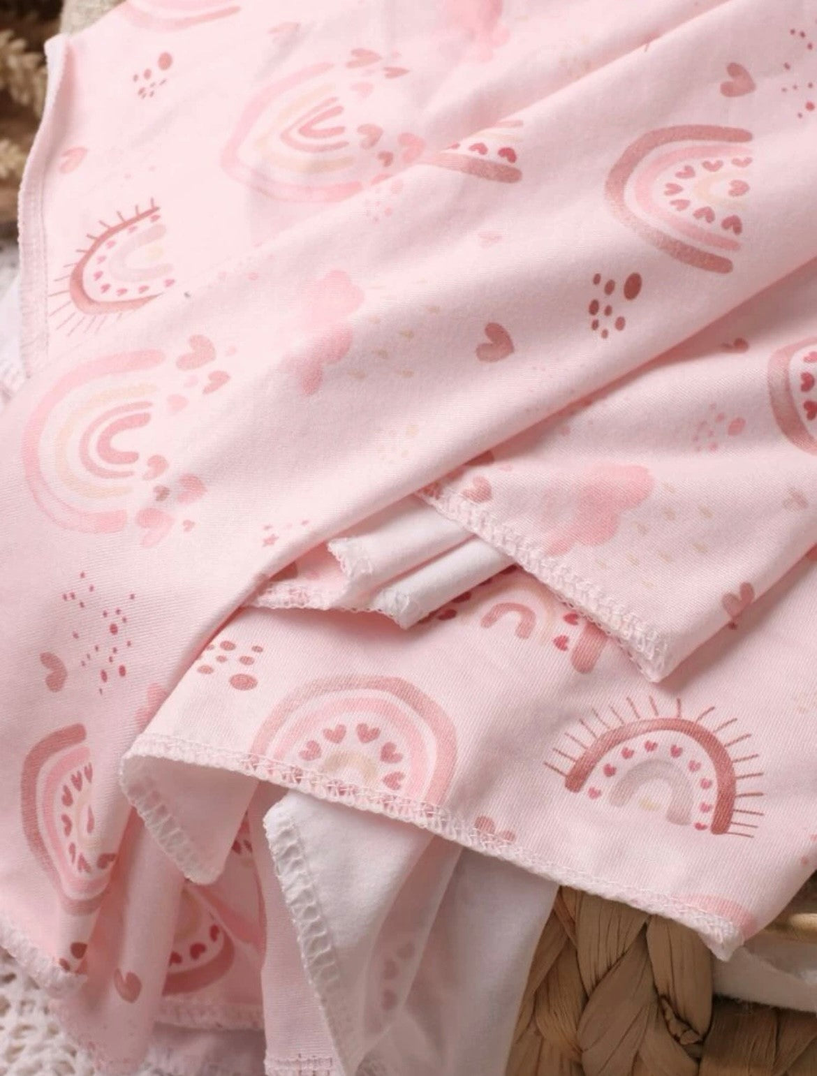Nava Baby - Pink Rainbow Jersey Wrap Set
