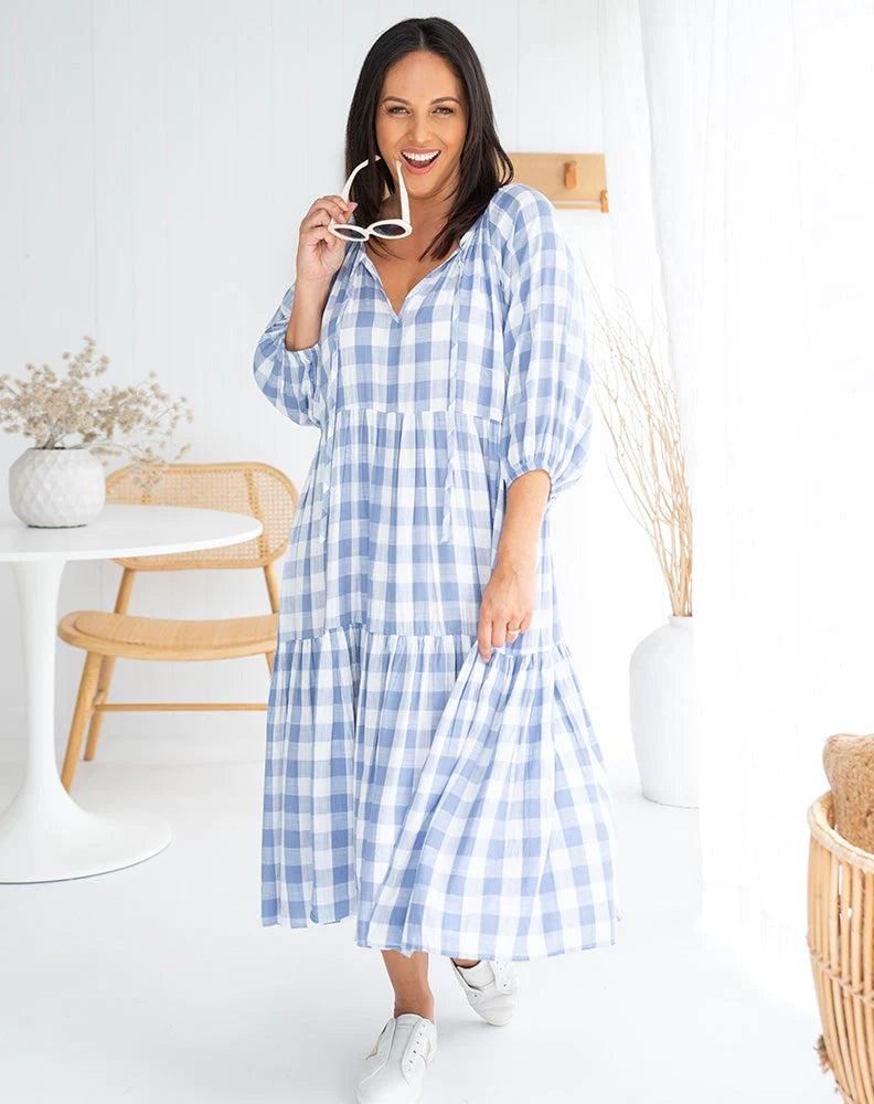 Amber - Gingham Maxi