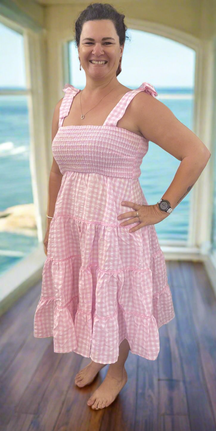 Gingham Tiered Dress