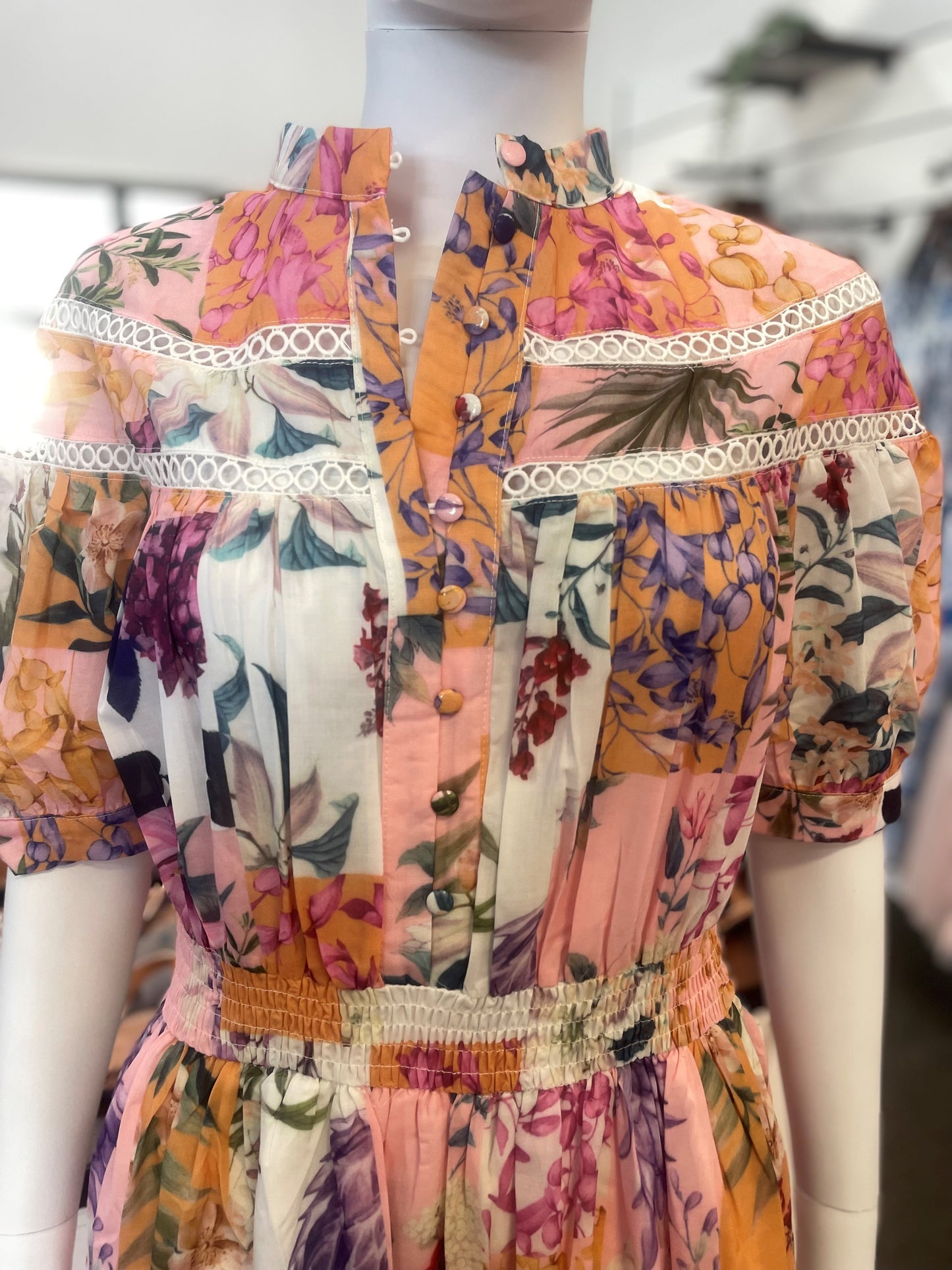 Floral Patchwork Midi Dress