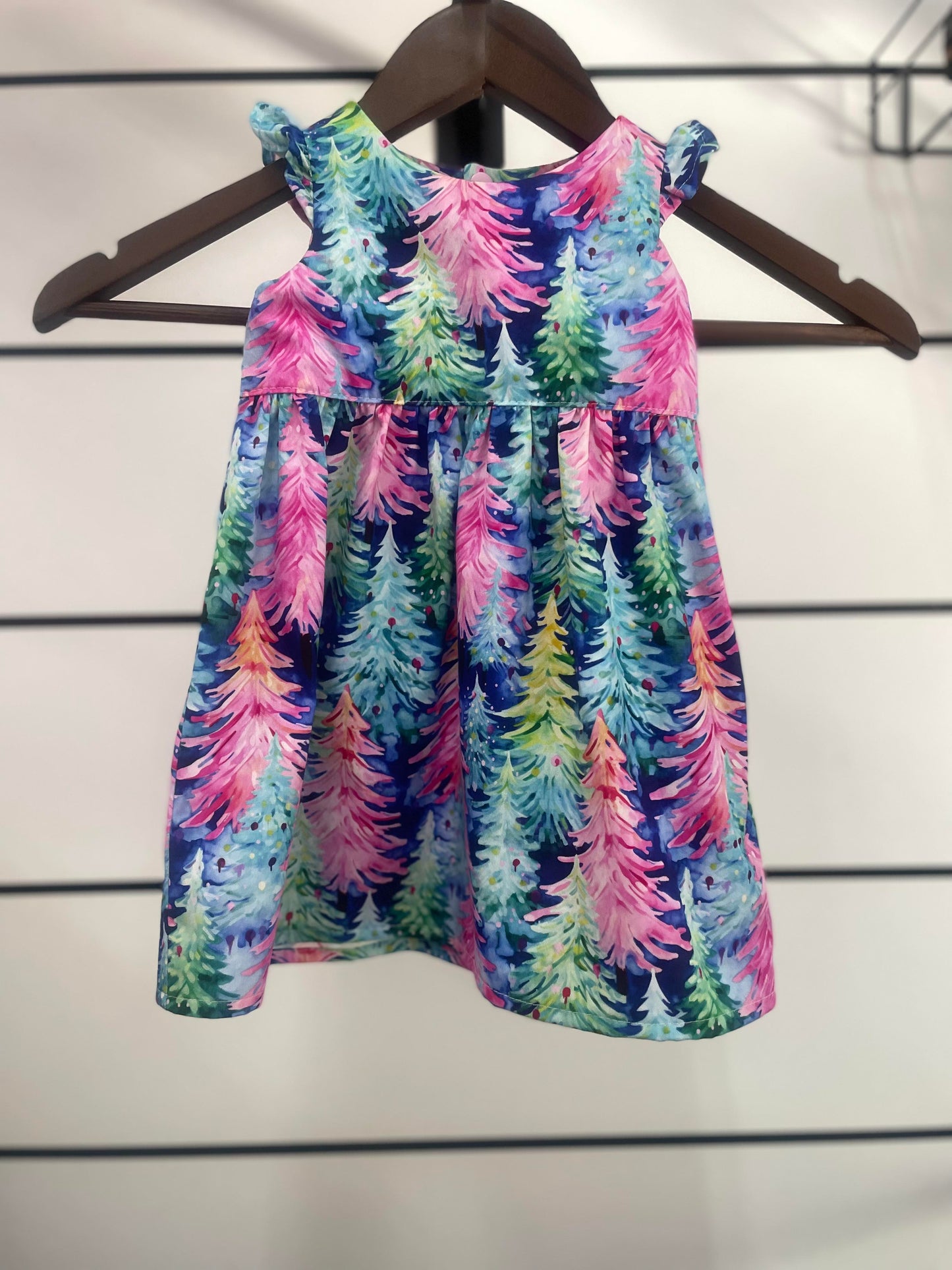 Colourful Christmas Tree Dress - Size 0