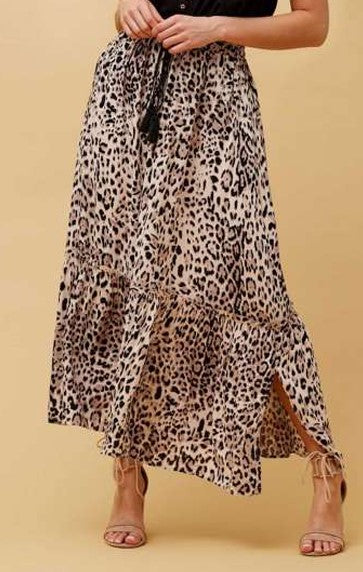 Animal Print Maxi Skirt