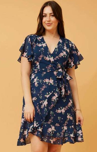 Short Sleeve Wrap Dress
