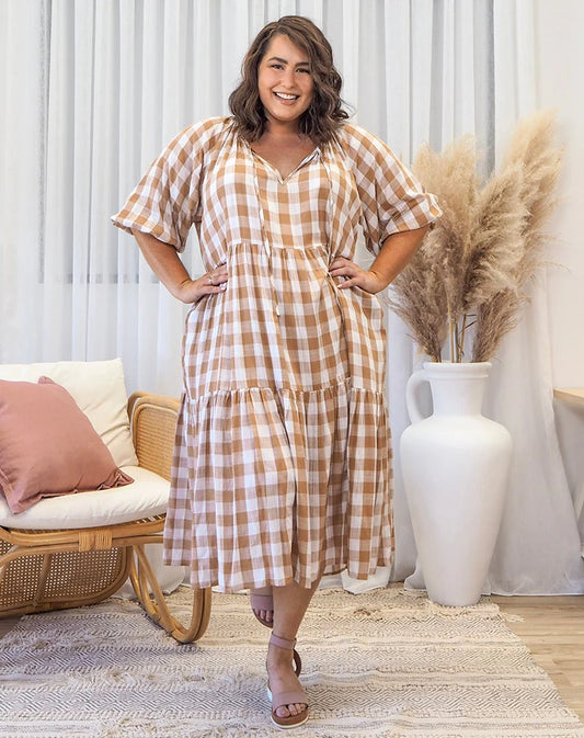 Amber - Gingham Maxi