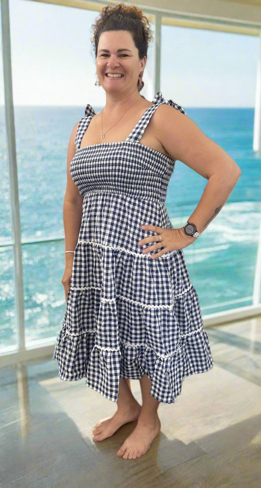 Gingham Tiered Dress