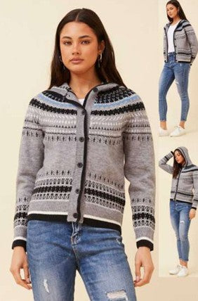 Striped Knit Hoodie