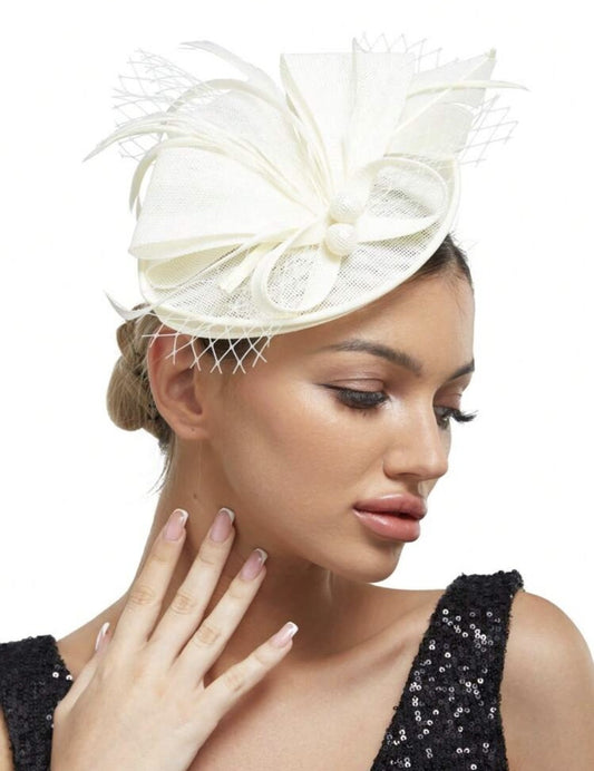 White Fascinator