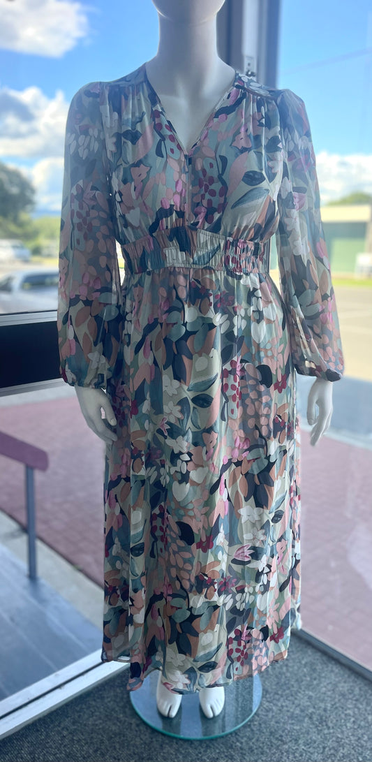 Wild Bloom Long Sleeve Dress