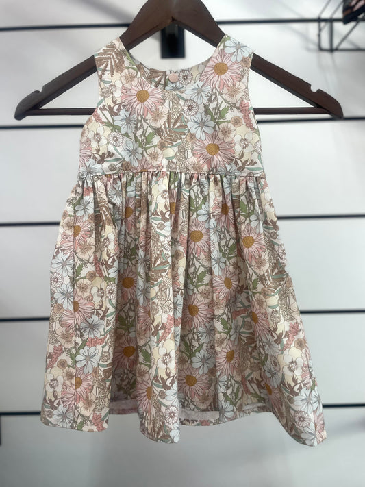 Neutral Floral Dress - Size 2