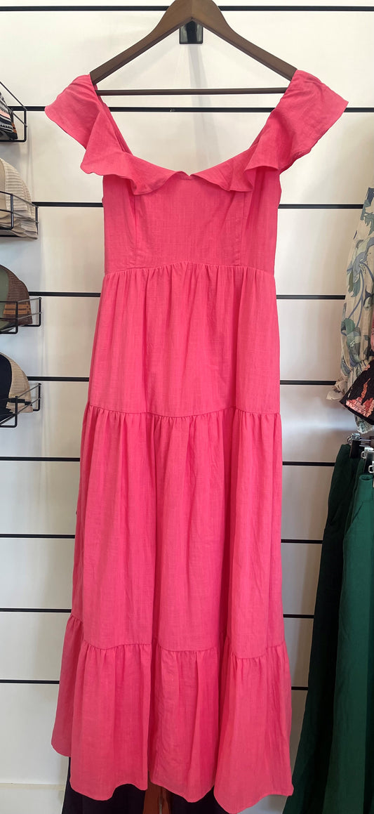 Pink Linen Dress - Pink Diamond