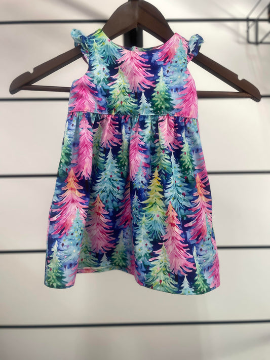 Colourful Christmas Tree Dress - Size 0